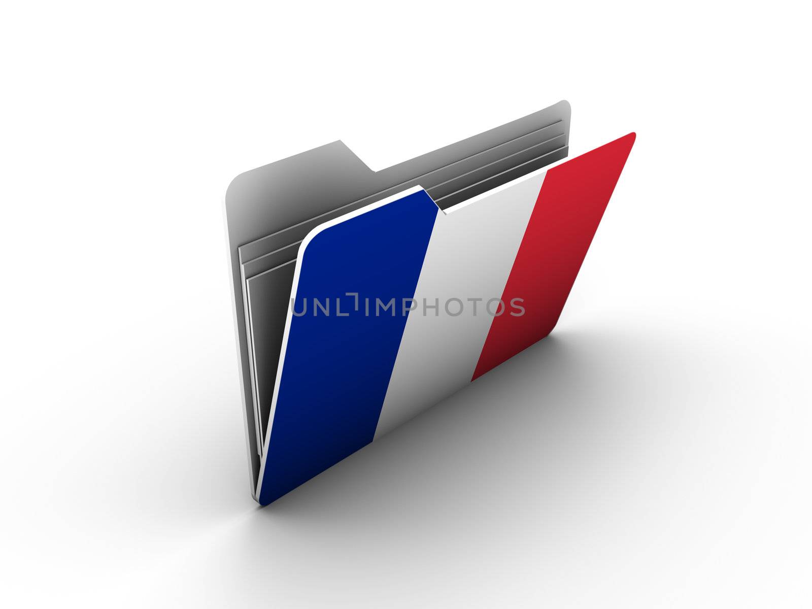 folder icon with flag of france on white background