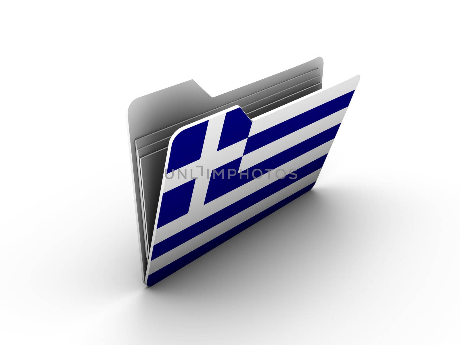 folder icon with flag of greece on white background