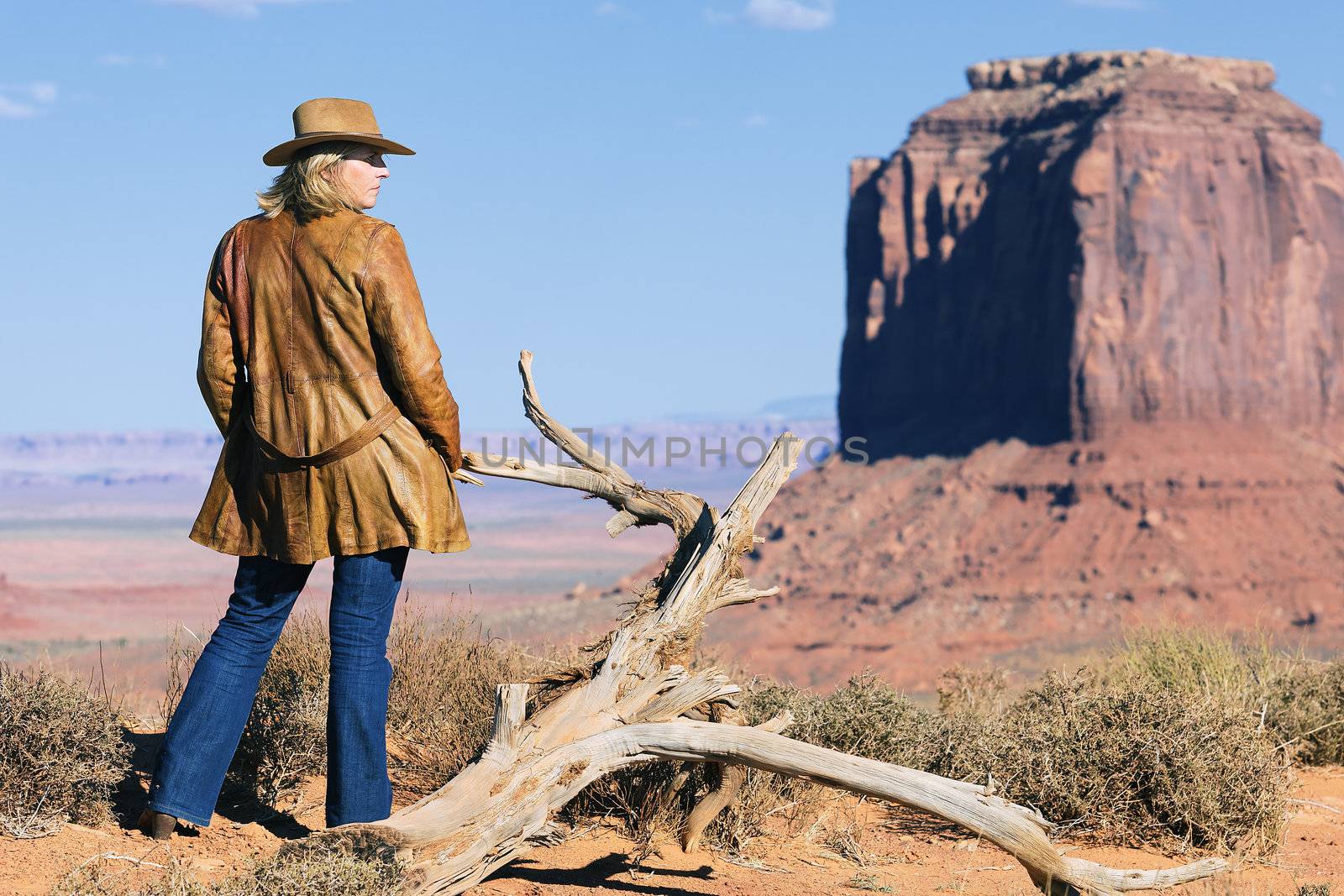 young cowgirl at Monument Valley, Utah, USA