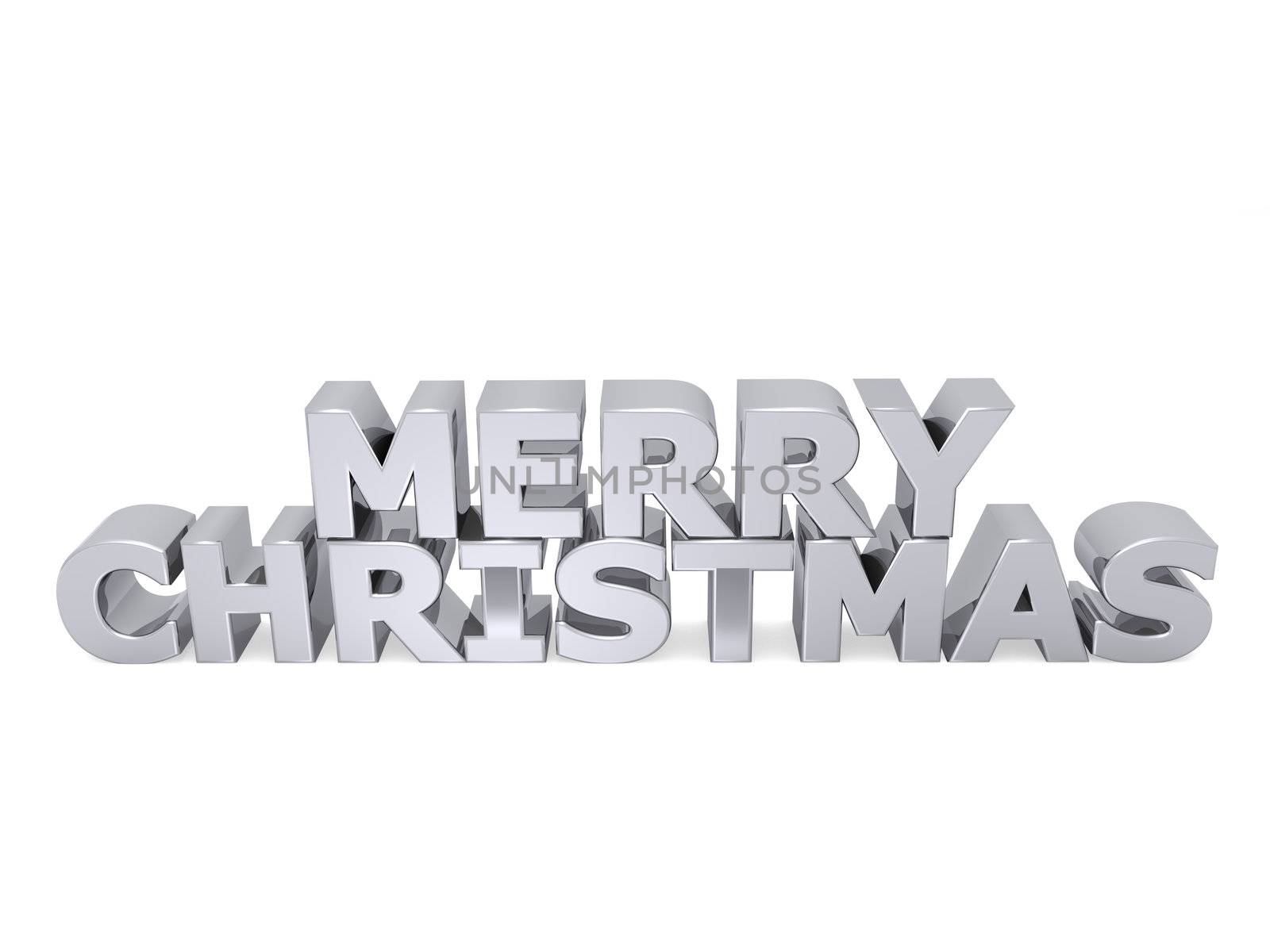 merry christmas word with metal letters