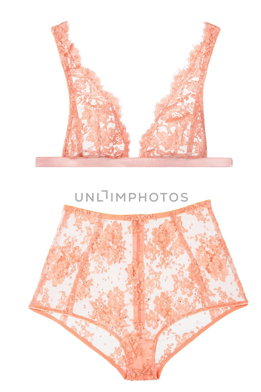 orange bra and panties, woman lingerie by VictorO