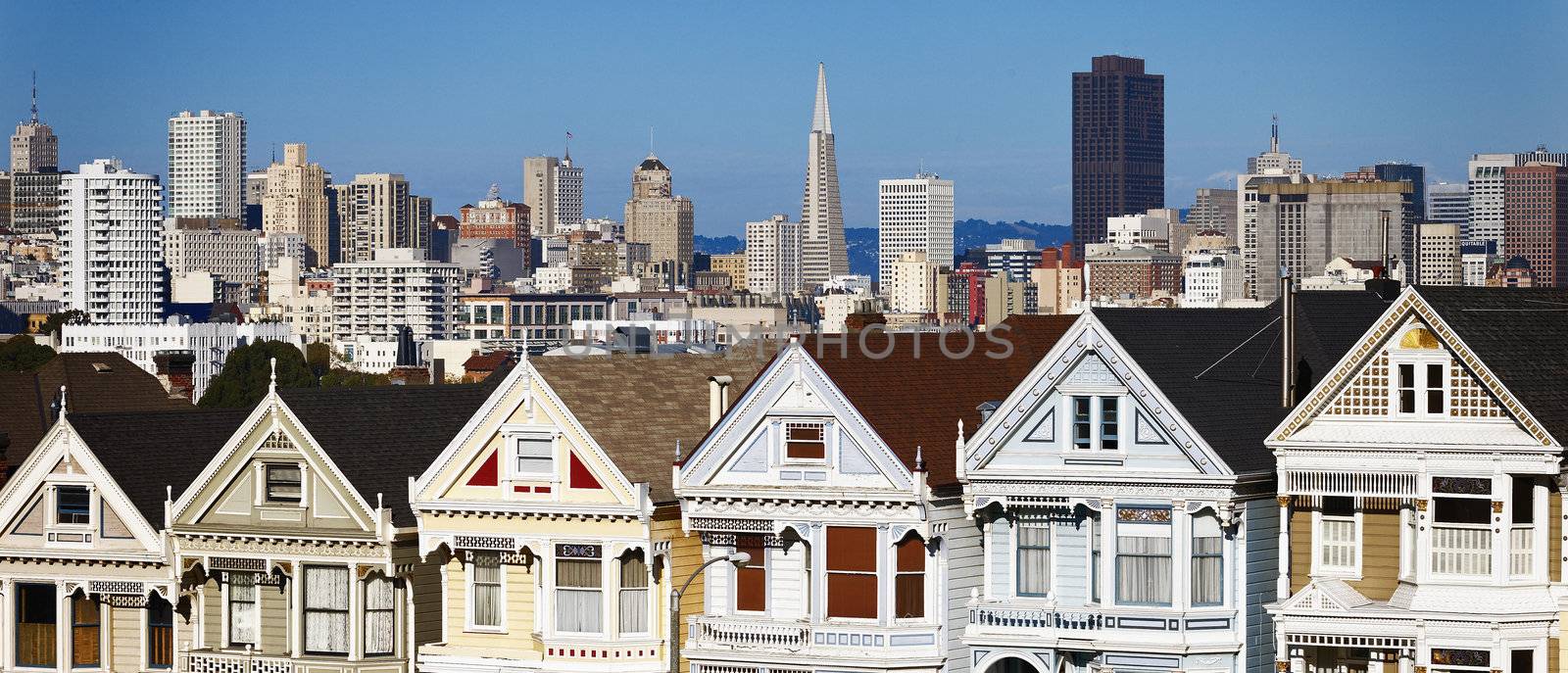 panoramic view of San Francisco from Alamo Square, San Francisco