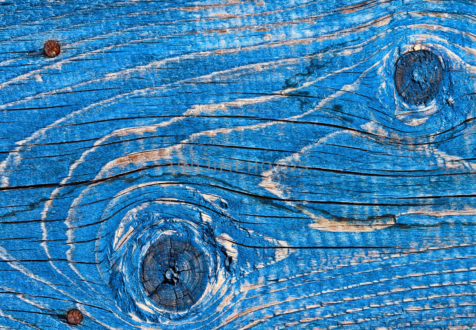 Old Wood Background. Old wooden board painted in blue