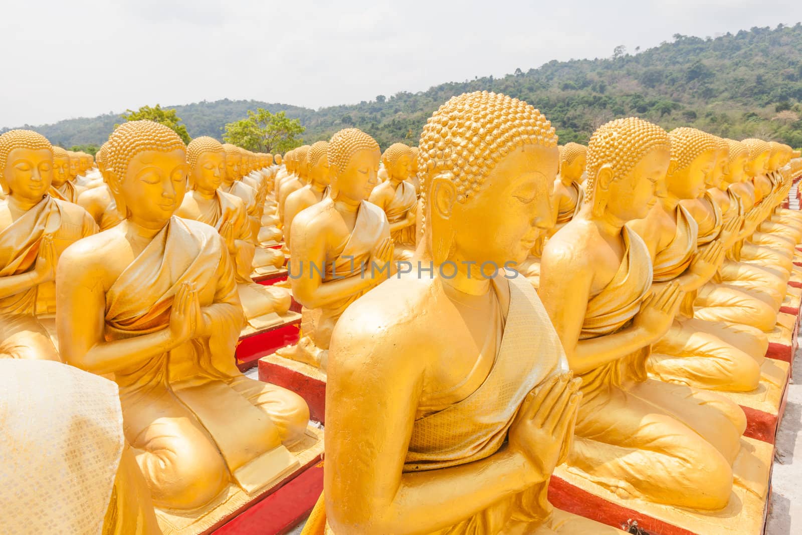 Golden Buddha at Buddha Memorial park , Nakorn nayok, Thailand.