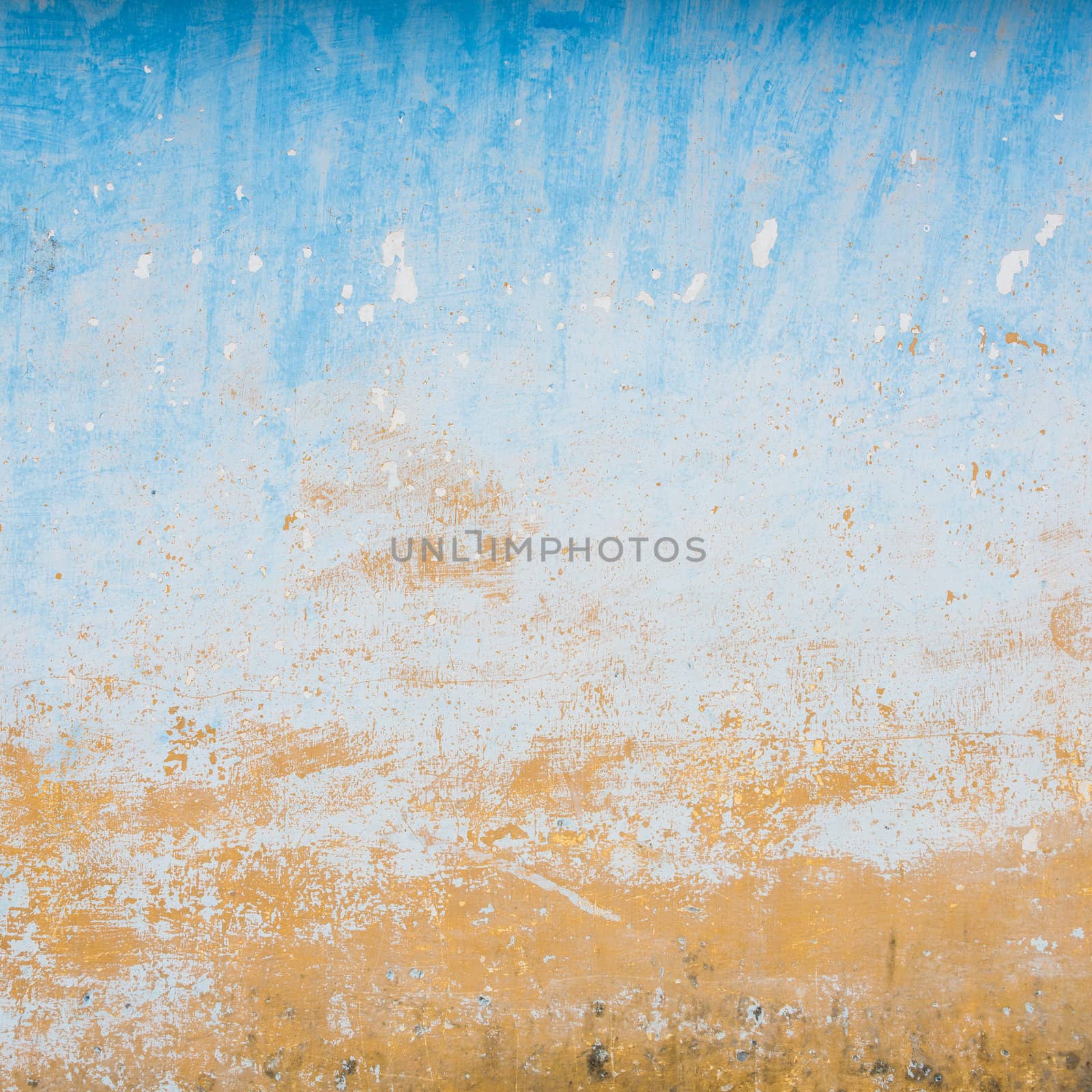 Dilapidated beige and blue wall texture by dutourdumonde