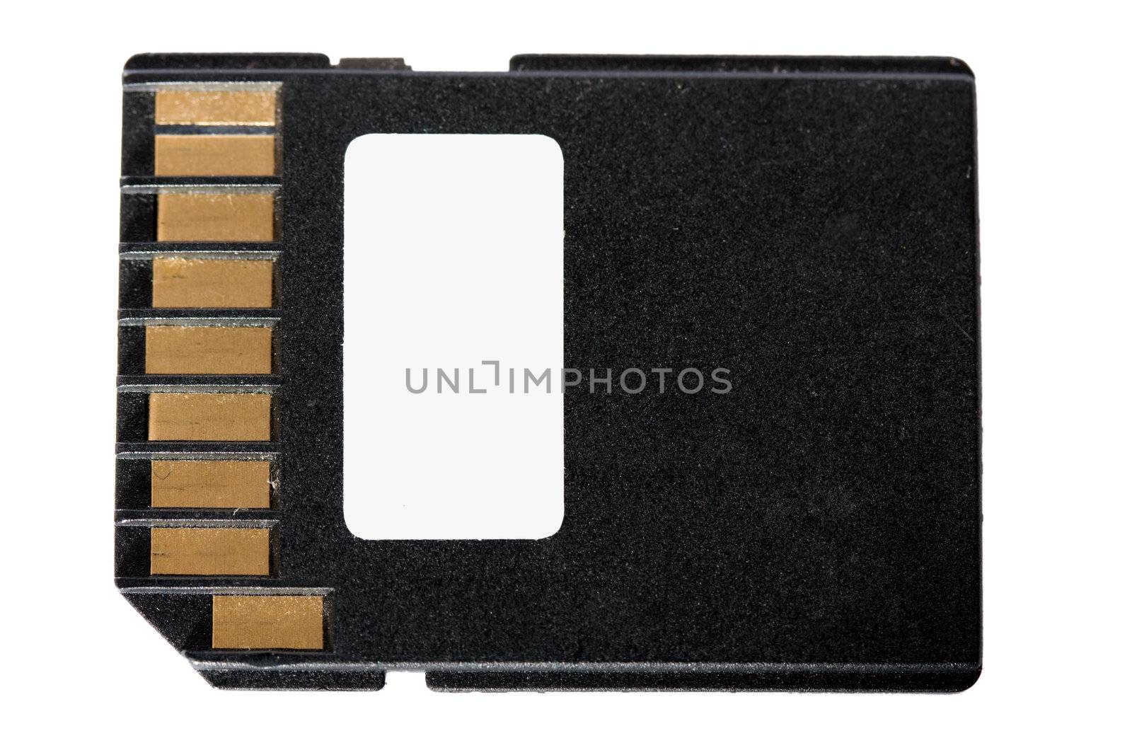 close up shot of an SD memory card.
