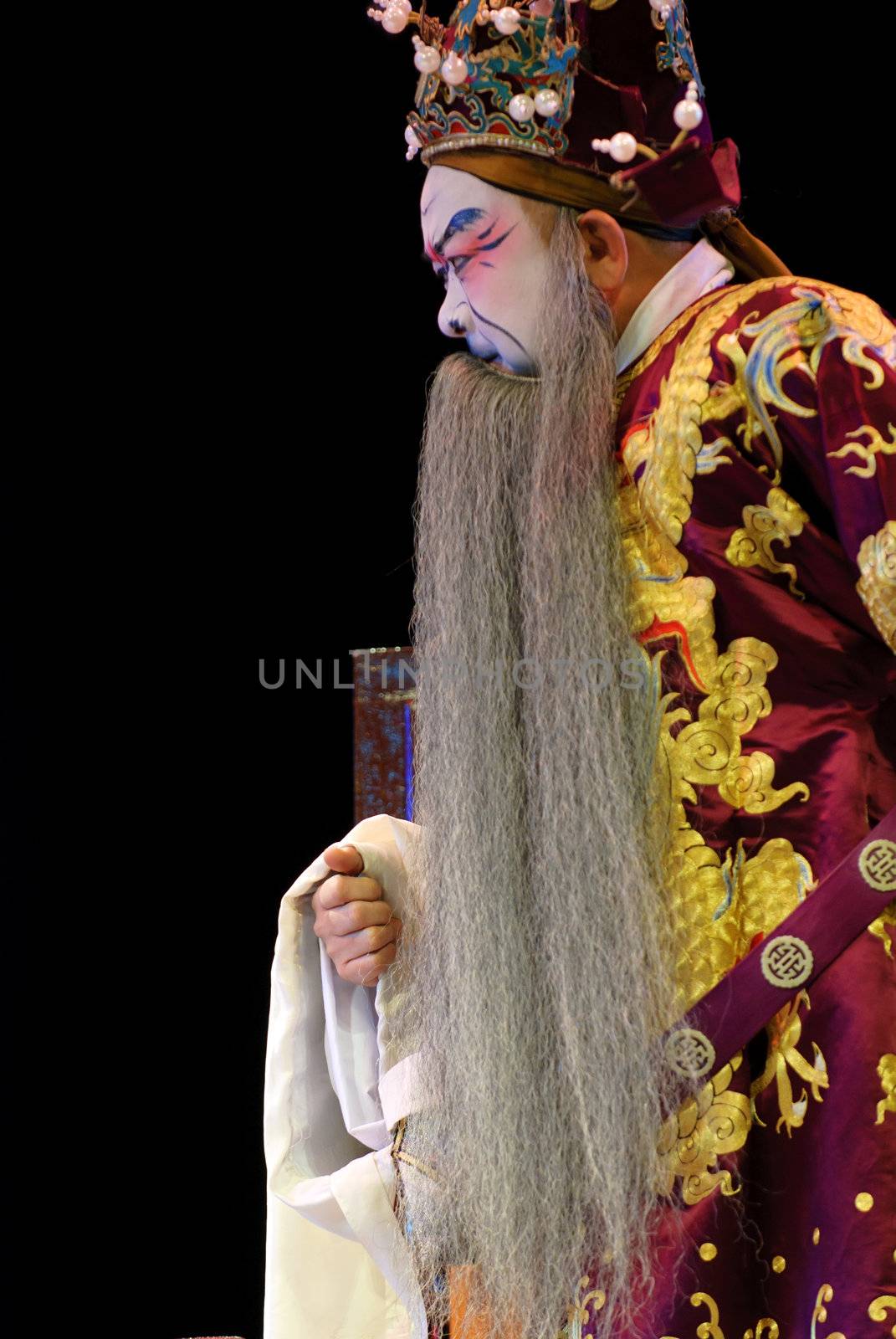chinese traditional opera actor with theatrical costume