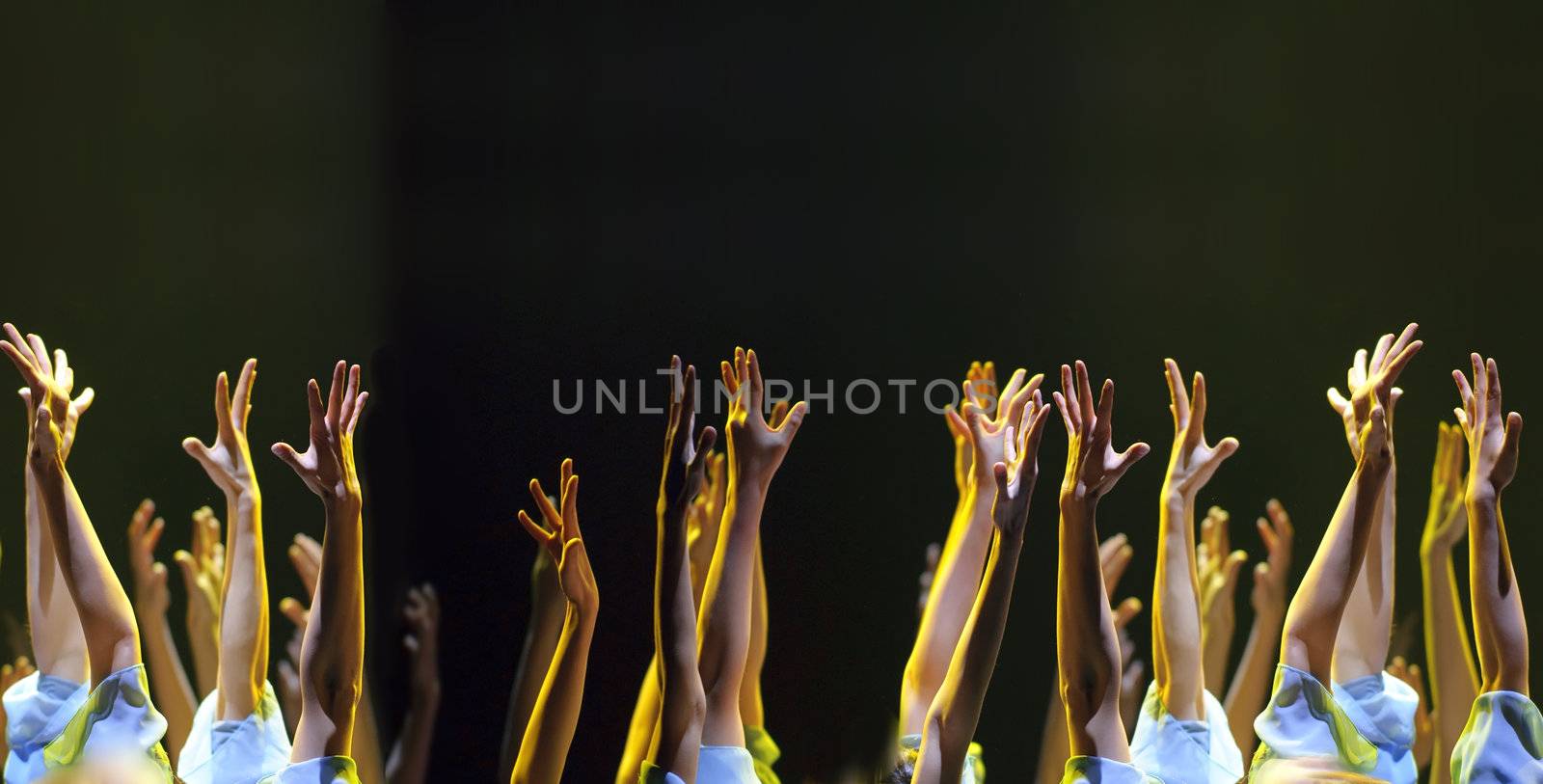 waving arms in a live music concert