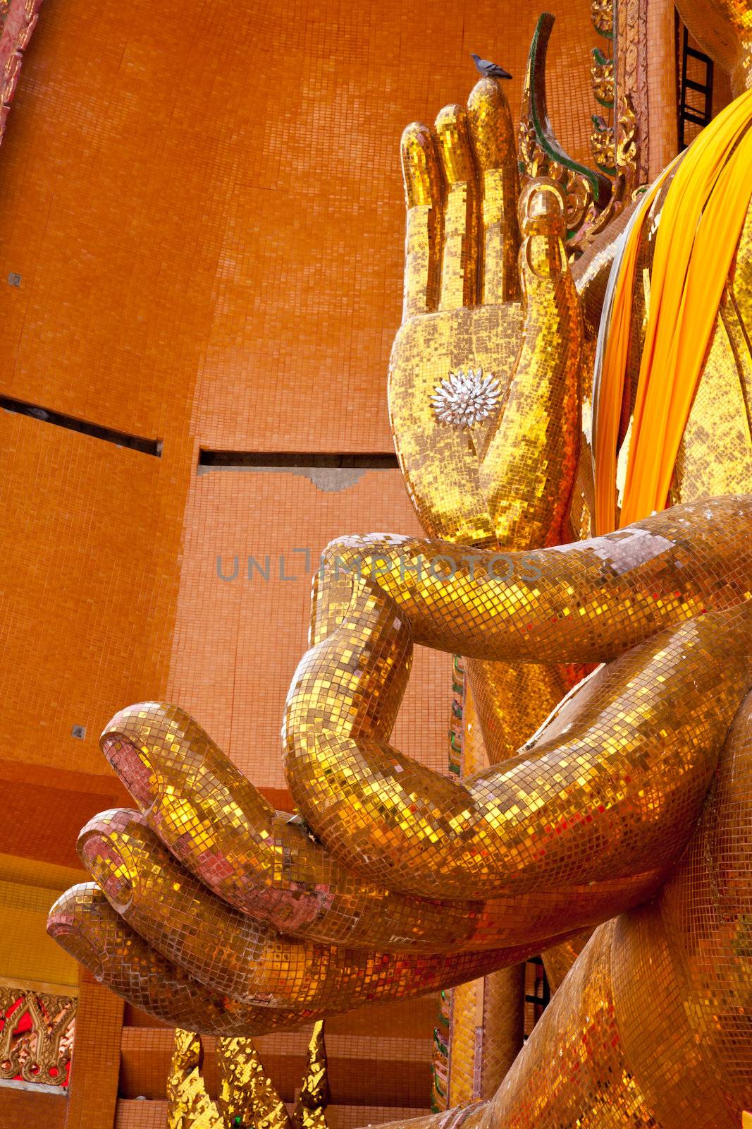 hands of buddha in kanchanaburi, thailand