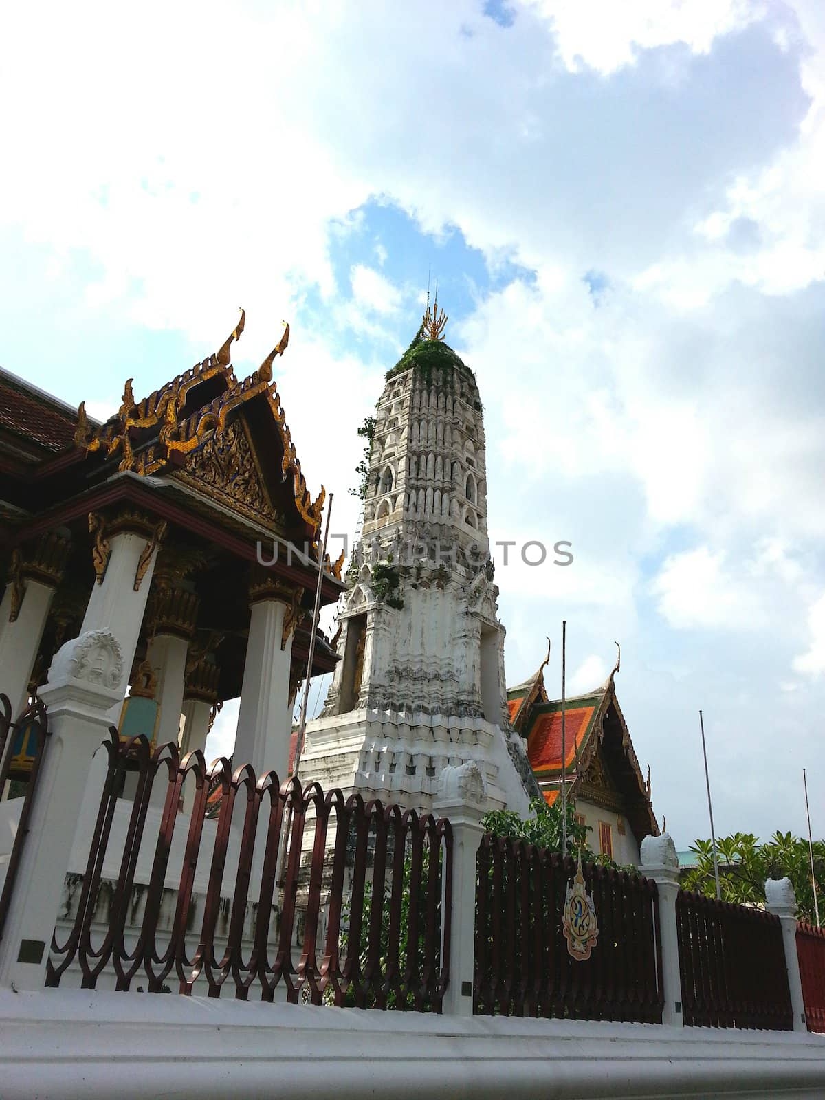 White pagoda temple in Thailand