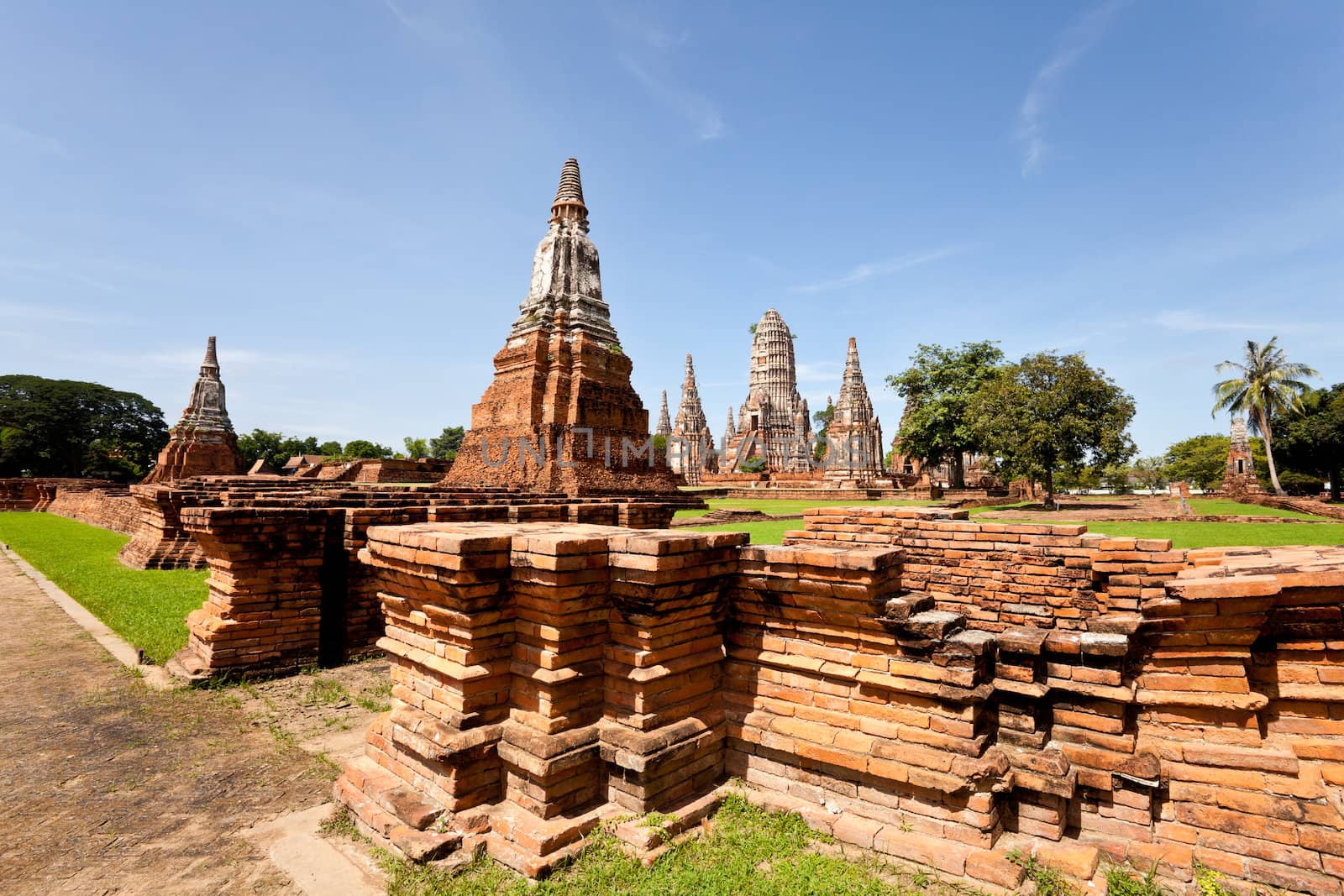 view of historical temple in ayutthaya, thailand
