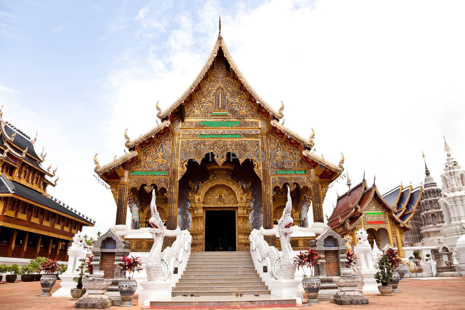lanna style buddhist temple in thailand