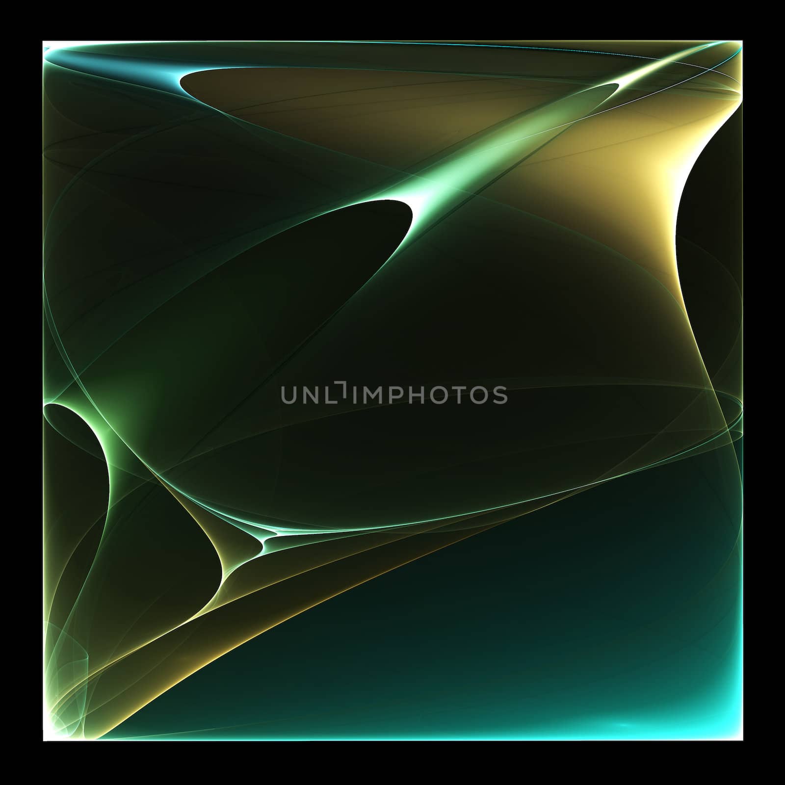 Abstract color image on a black background design illustration. Curves and ornaments futuristic design. 