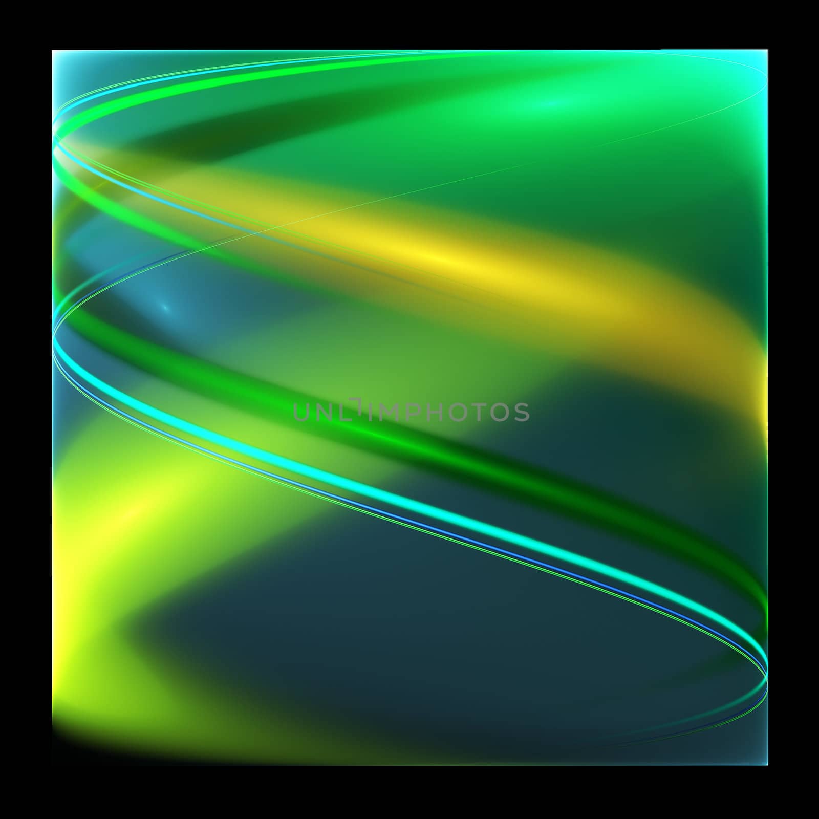 Abstract color image on a black background design illustration. Curves and ornaments futuristic design. 