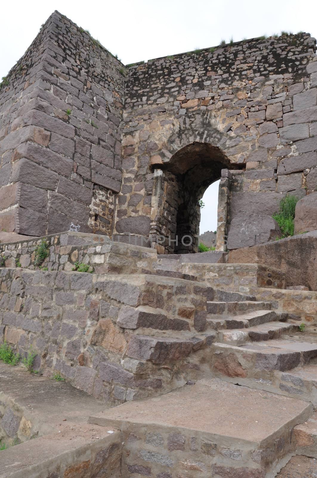 Golconda Fort in Hyderabad in Andhra Pradesh, India