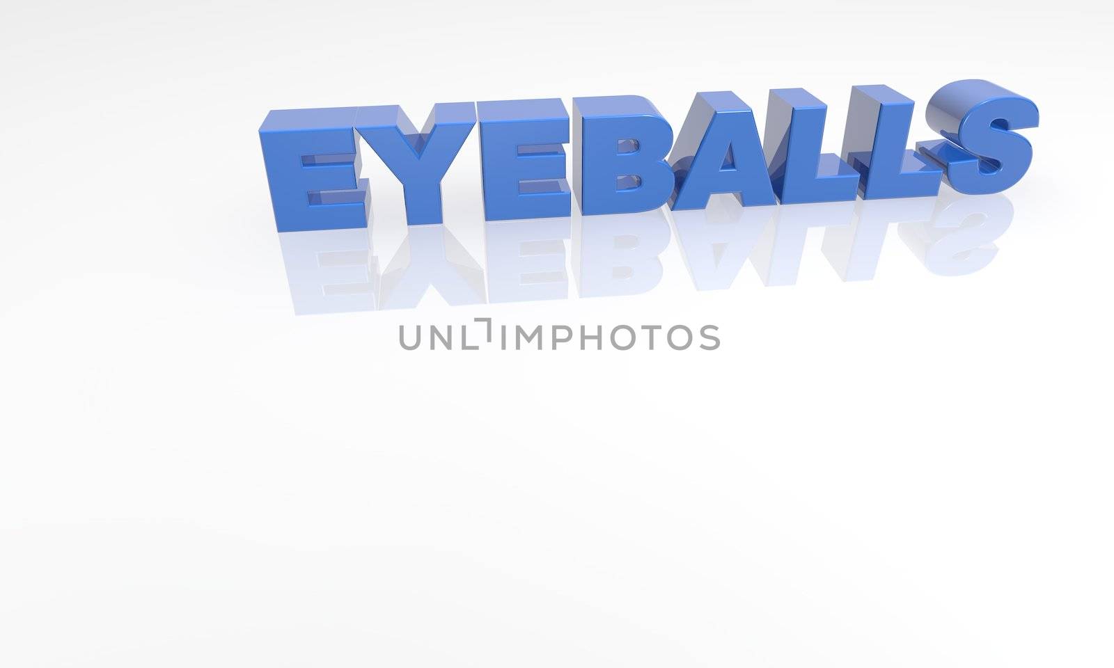 three dimensional text on a white back ground - eyeballs by jeremywhat