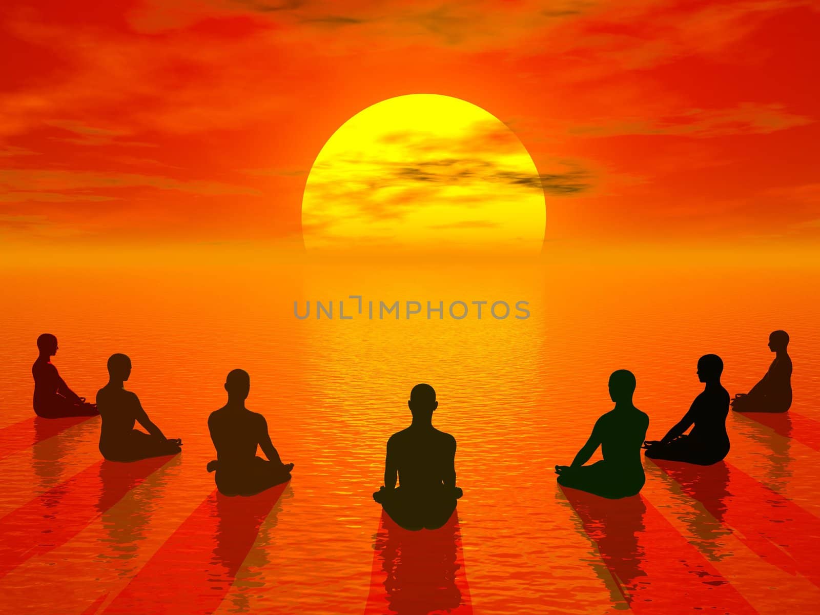 Sunset meditation - 3D render by Elenaphotos21