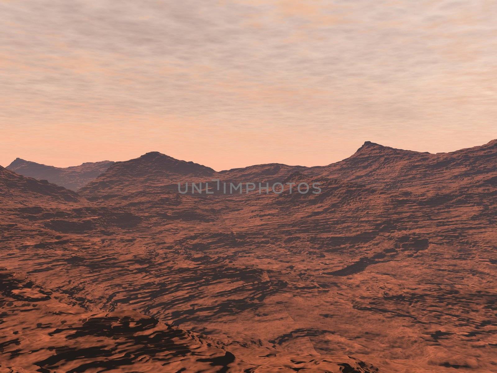 Mars landscape - 3D render by Elenaphotos21