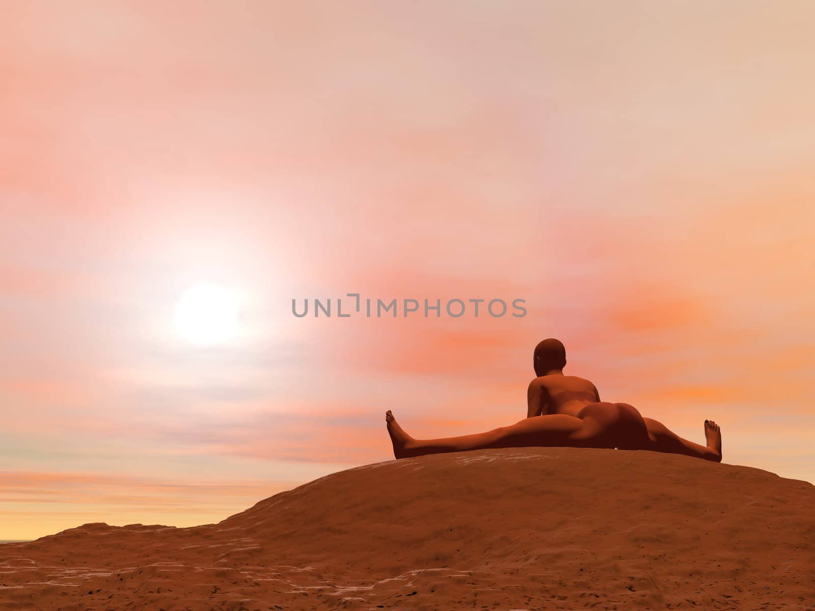 Seated wide angle pose, Upavista Konasana - 3D render by Elenaphotos21