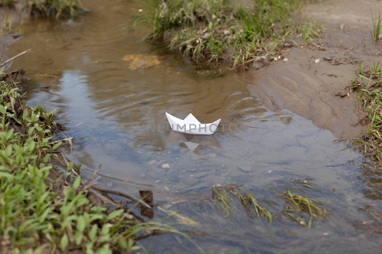 toy boat in spring