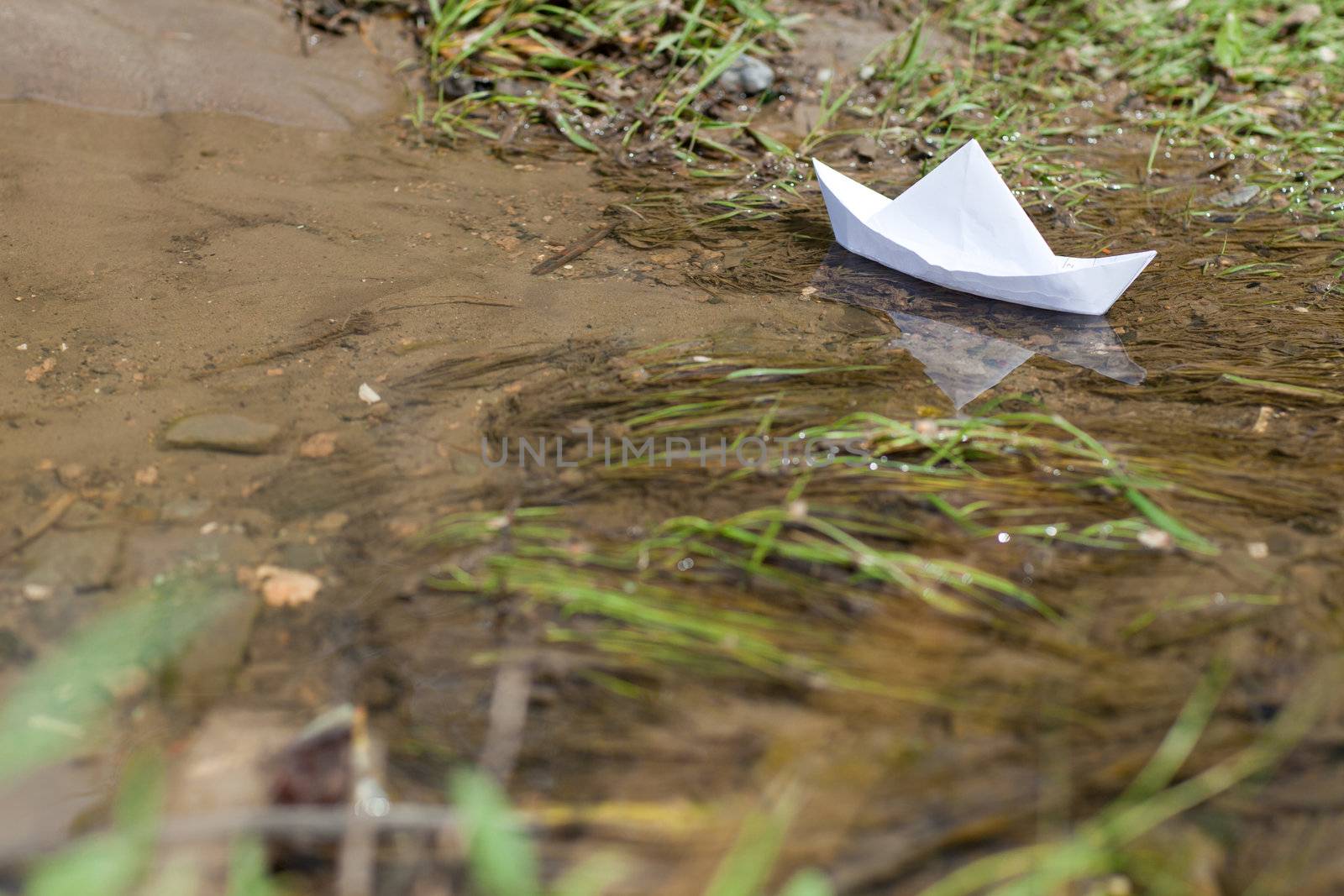 toy boat in spring