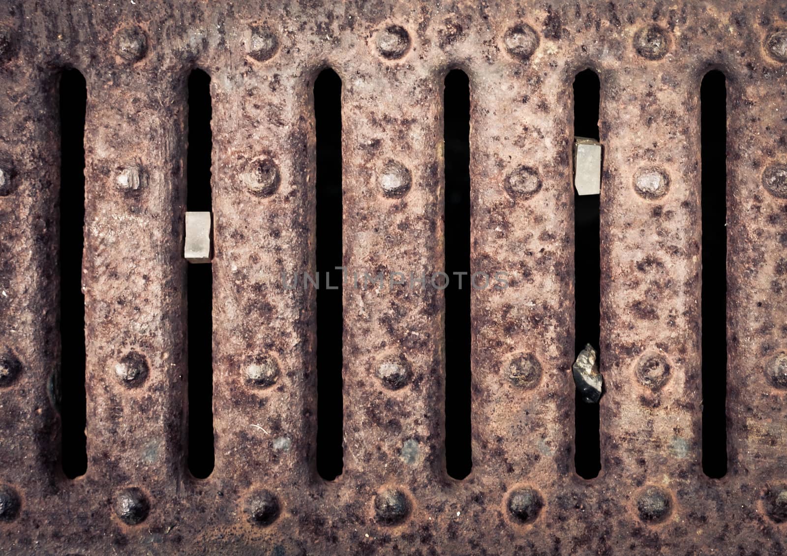 Rusty metal grill as a detailed background image