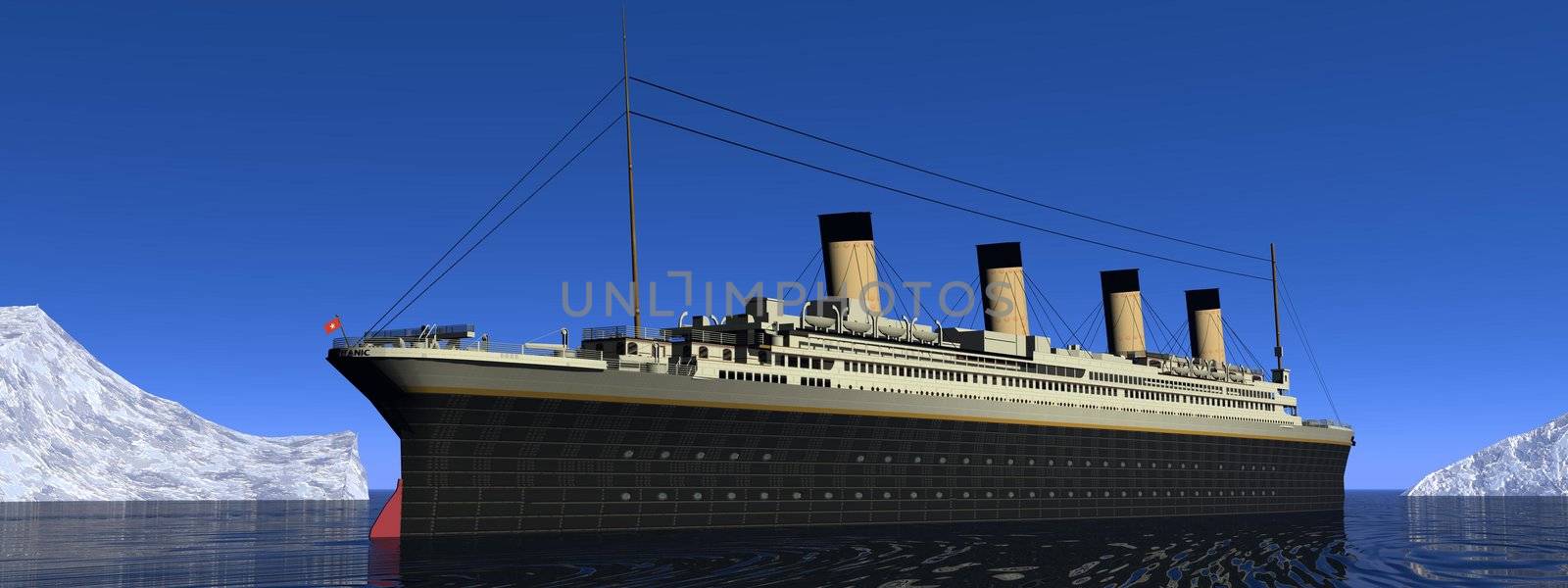 Titanic boat - 3D render by Elenaphotos21