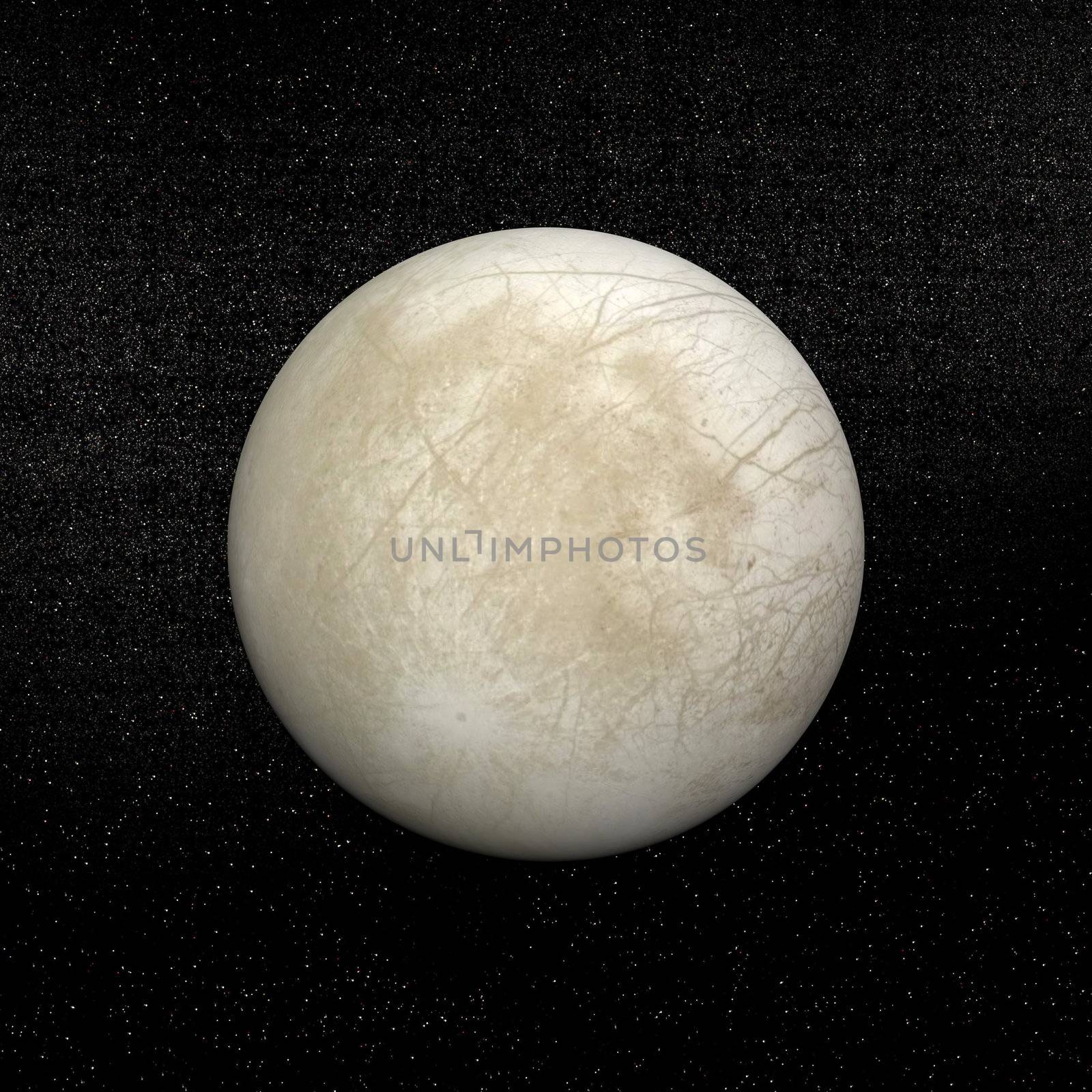 Europa planet in the universe. It is one of the four moons of Jupiter. Nice texture from http://www.mmedia.is/~bjj/data/europa/europa.html
