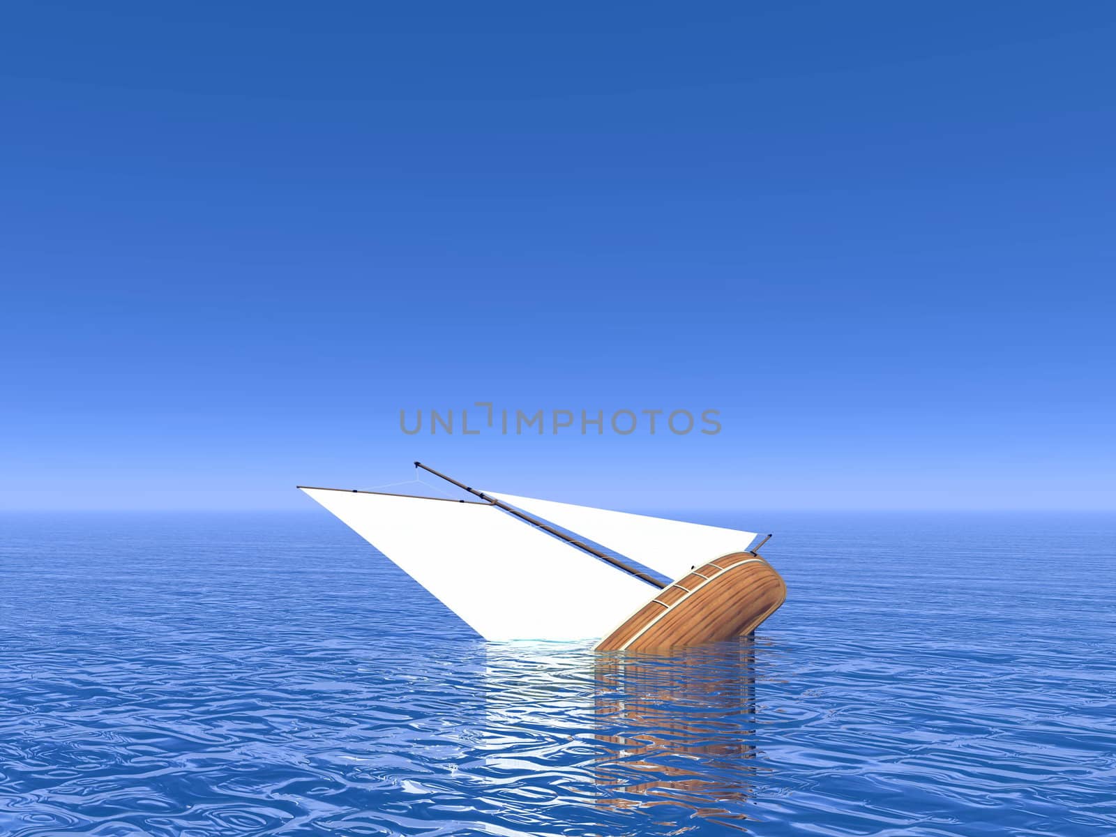 Sinking boat - 3D render by Elenaphotos21