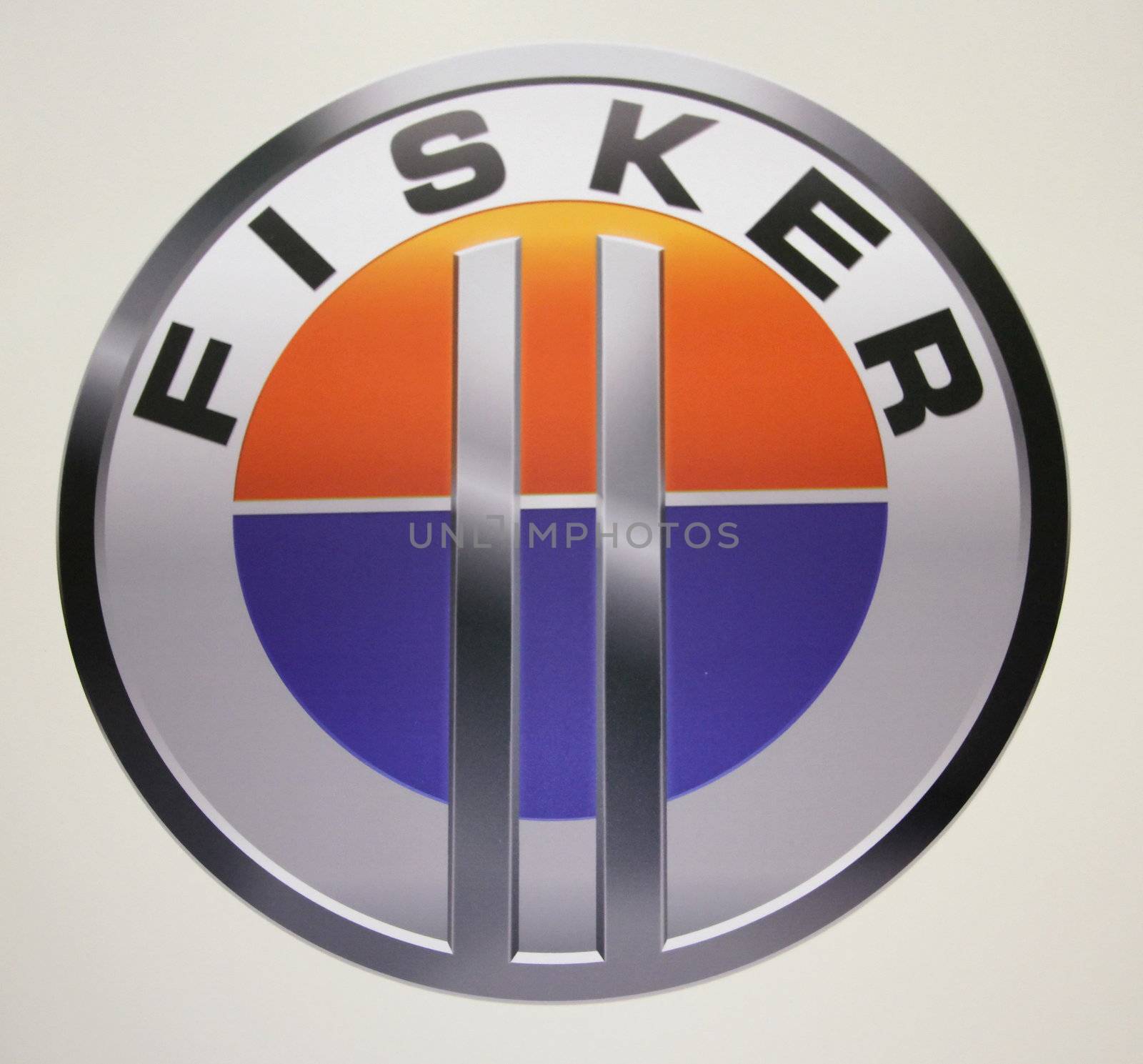 GENEVA - MARCH 8 : Fisker logo at the 83st International Motor Show Palexpo - Geneva on March 8, 2013 in Geneva, Switzerland.