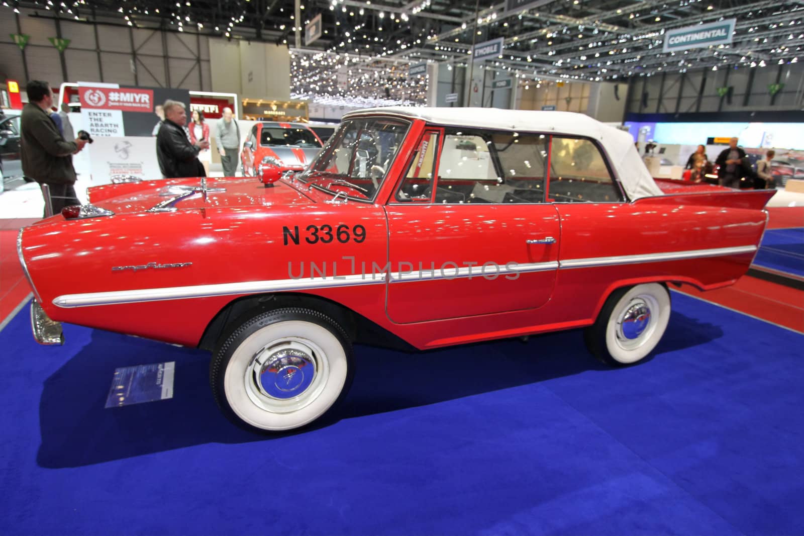 Red and white Amphicar by Elenaphotos21