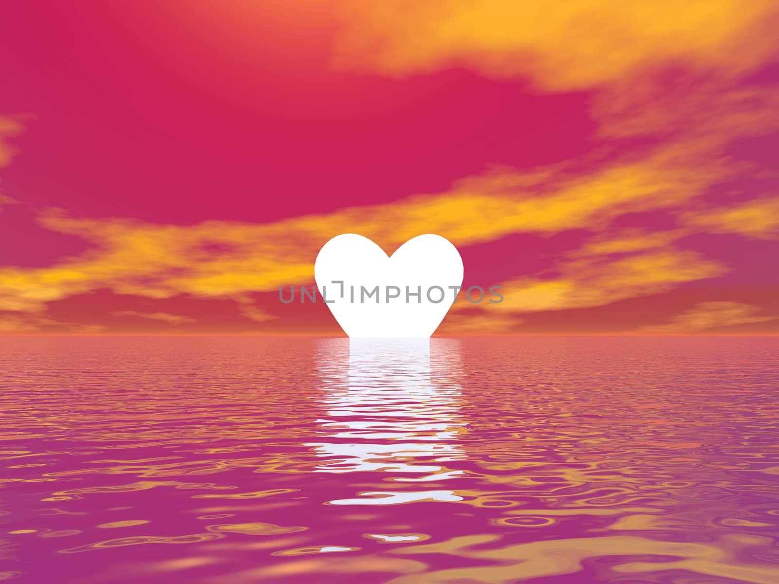Love sunset - 3D render by Elenaphotos21