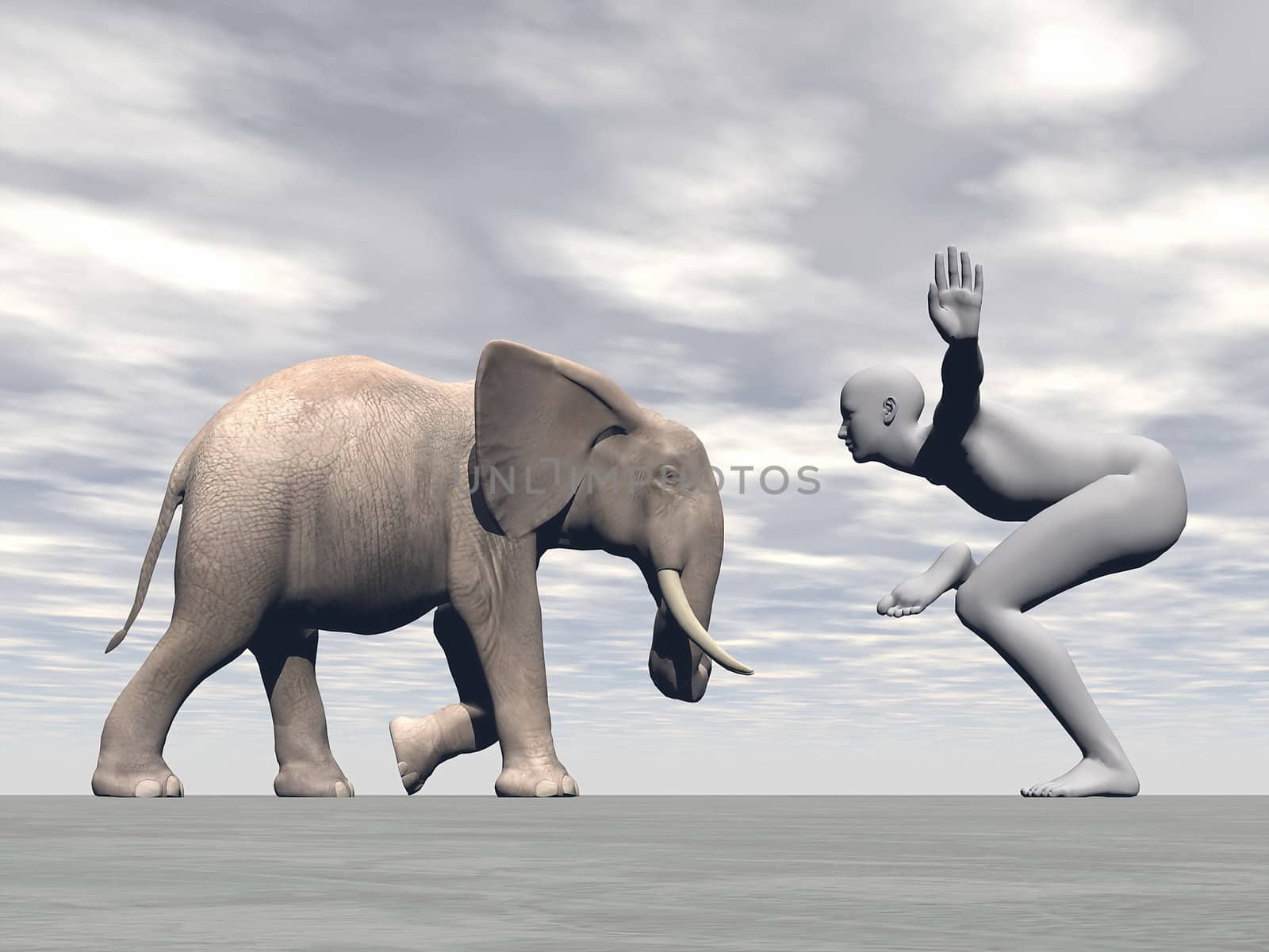 Yoga elephant - 3D render by Elenaphotos21