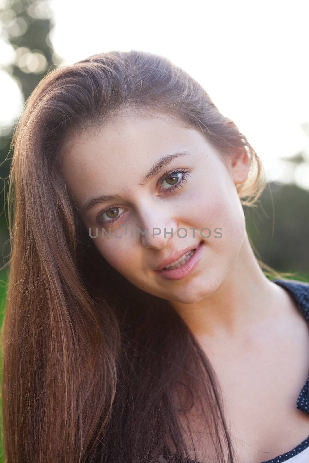 portrait of a beautiful young woman  outdoor