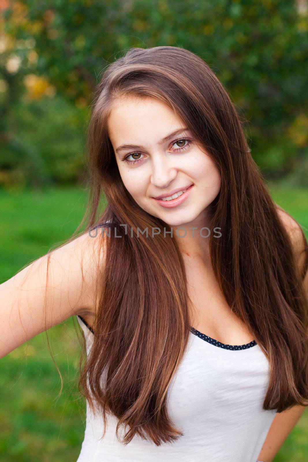 portrait of a beautiful young woman  outdoor