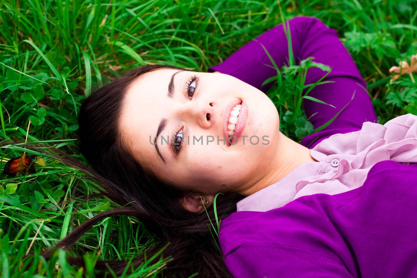 portrait of a beautiful young woman outdoor