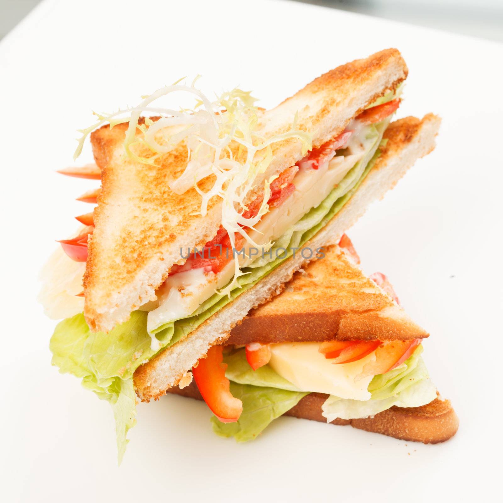 sandwiches with vegetables and cheese