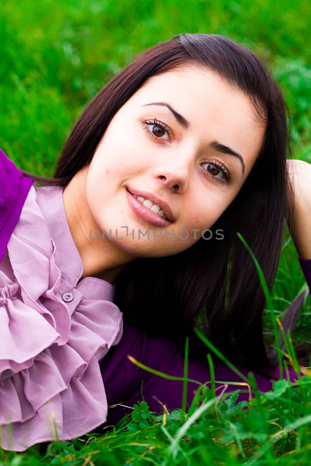 portrait of a beautiful young woman outdoor