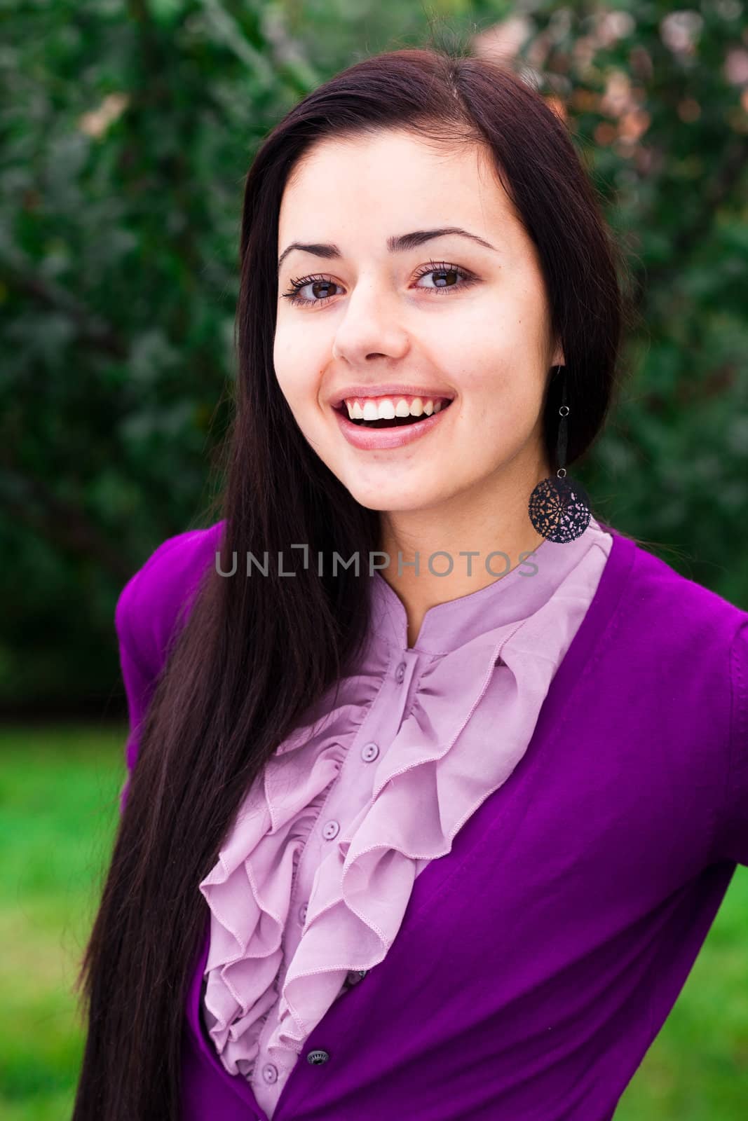 portrait of a beautiful young woman outdoor