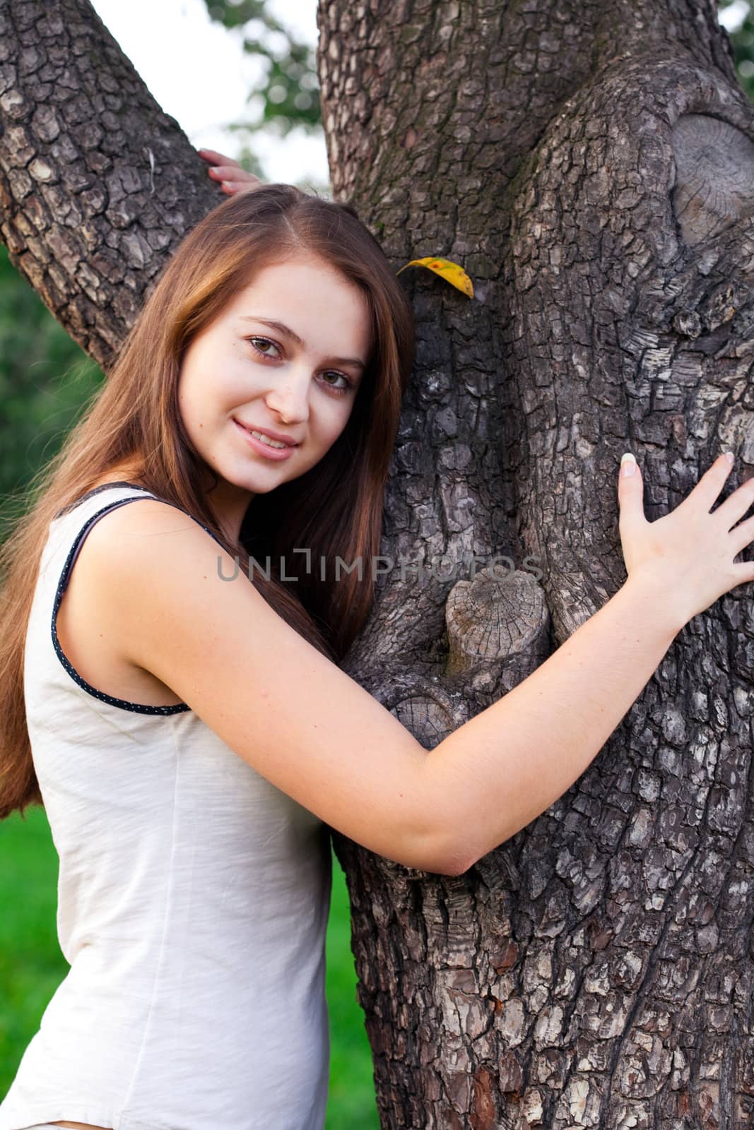 portrait of a beautiful young woman outdoor