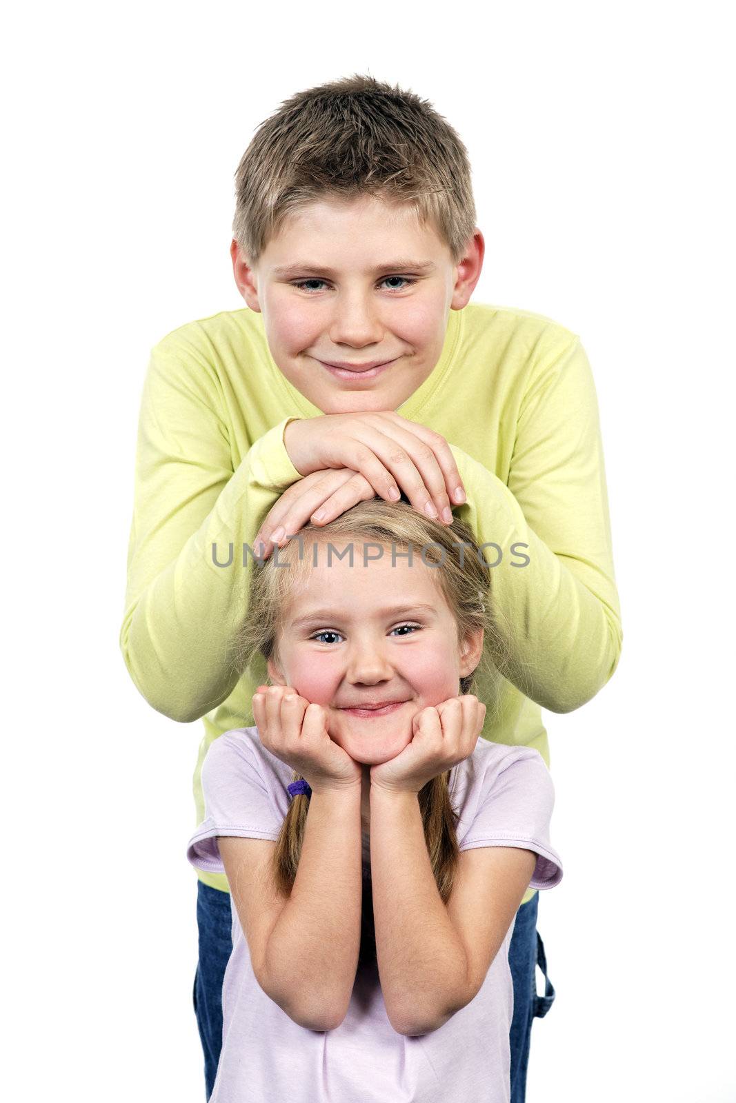 portrait of brother and sister smiling