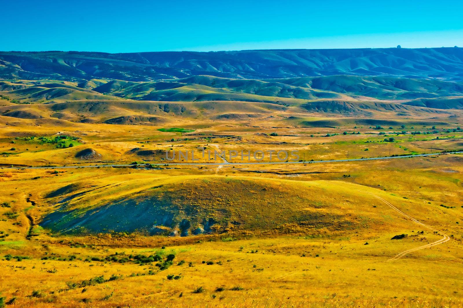 Yellow valley near the village of Koktebel. Crimea. Ukraine