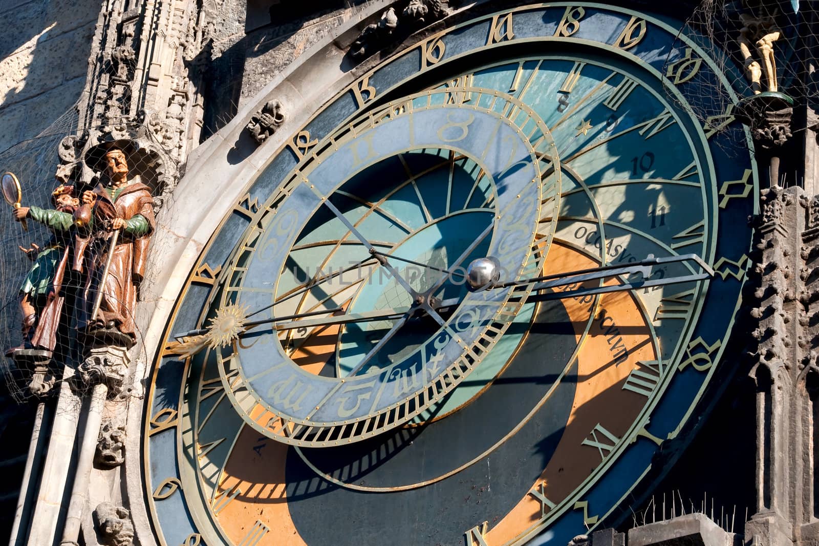 fragment of an astronomical clock in Prague on the Old City square.