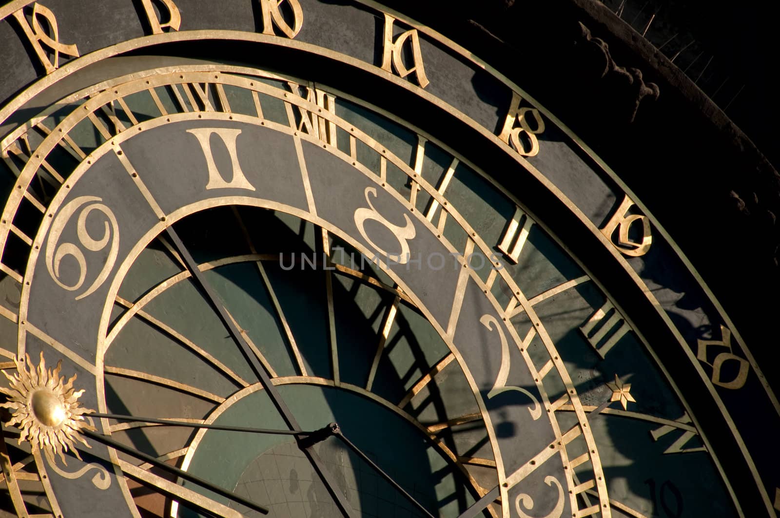 fragment of an astronomical clock in Prague on the Old City square.