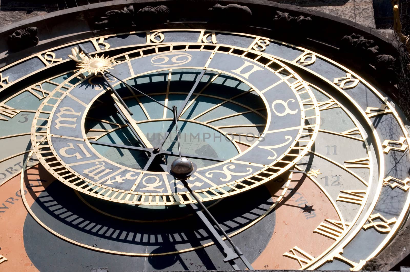 fragment of an astronomical clock in Prague on the Old City square.