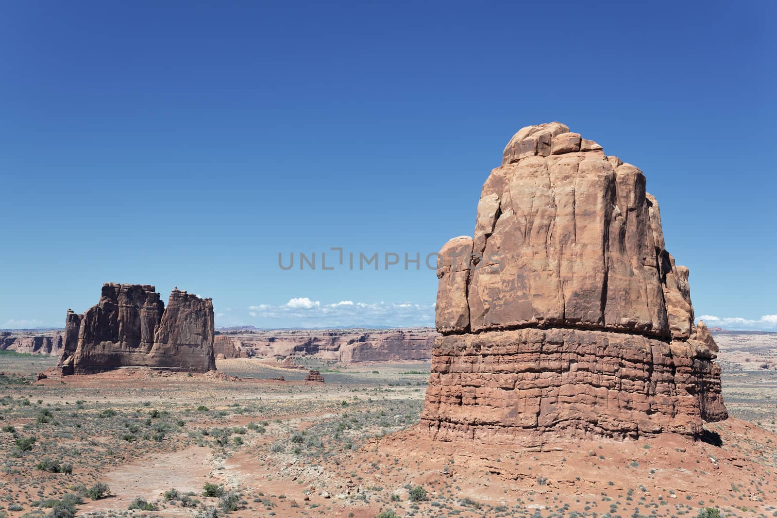 Rock formations, located in Arches National Park in Moab, Utah 