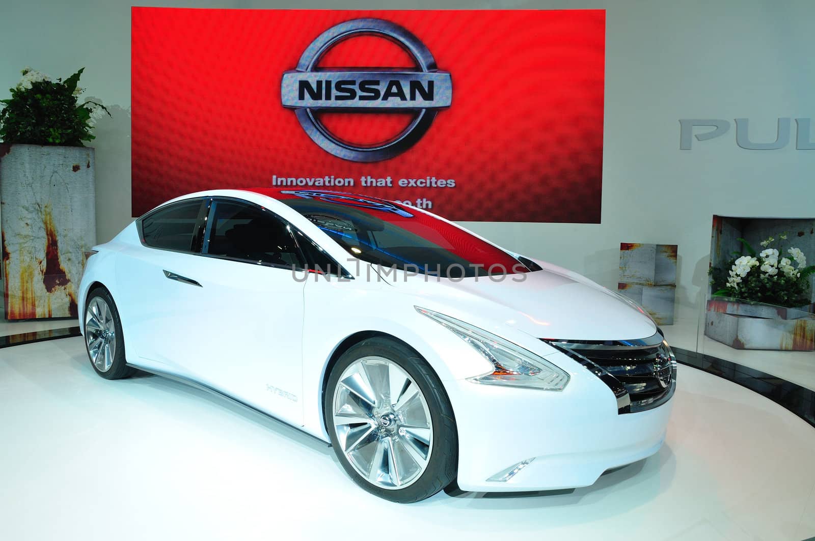 BANGKOK, THAILAND - MAR 30: Nissan Ellure Concept Car shown at the Bangkok Motor Show 2013 in Bangkok, Thailand on March 30, 2013.