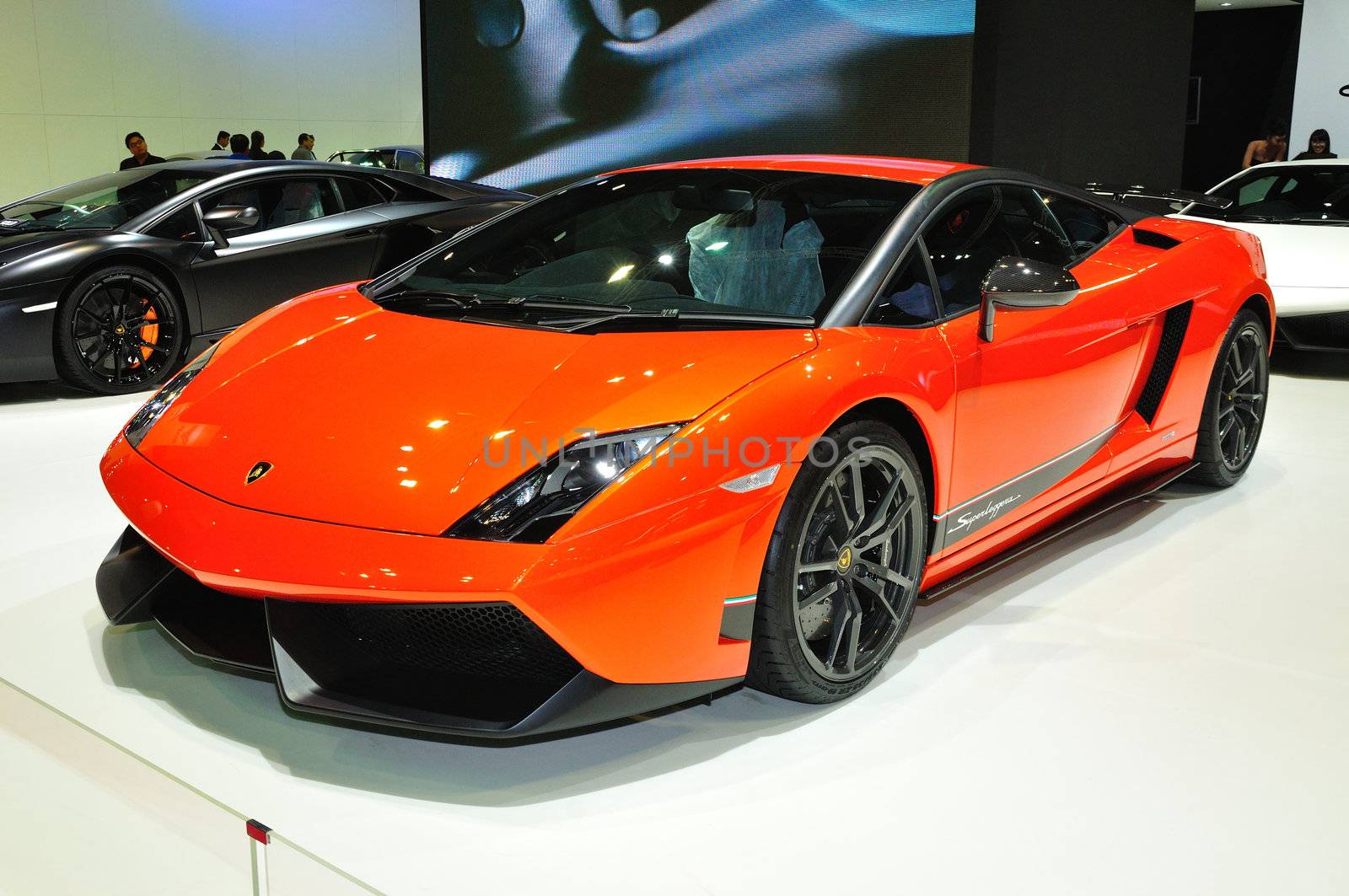 BANGKOK, THAILAND - MAR 30: Lamborghini Super Leggera car shown at the Bangkok Motor Show 2013 in Bangkok, Thailand on March 30, 2013.