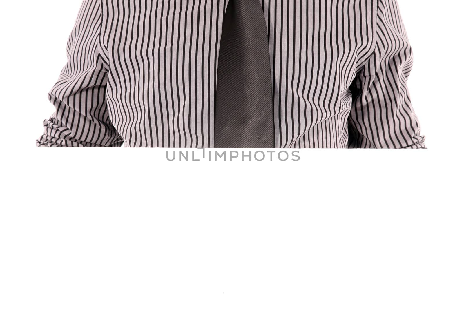 Mans chest in tie and striped shirt by Farina6000