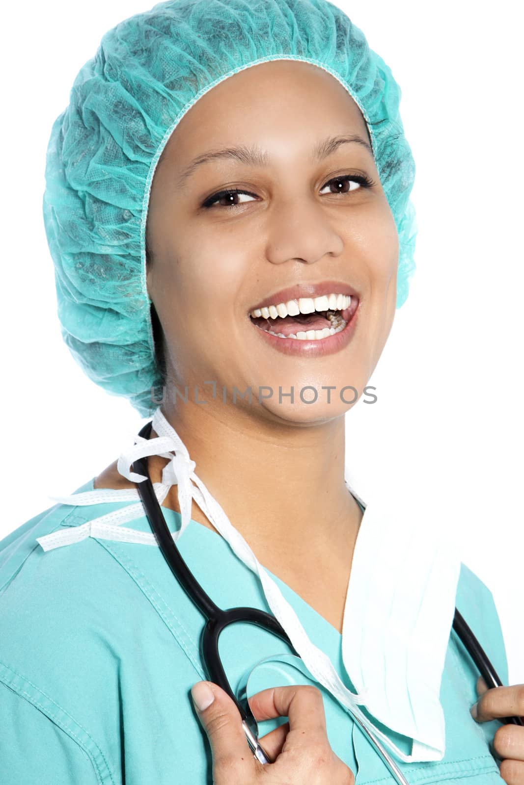 Laughing doctor in a theatre cap by Farina6000